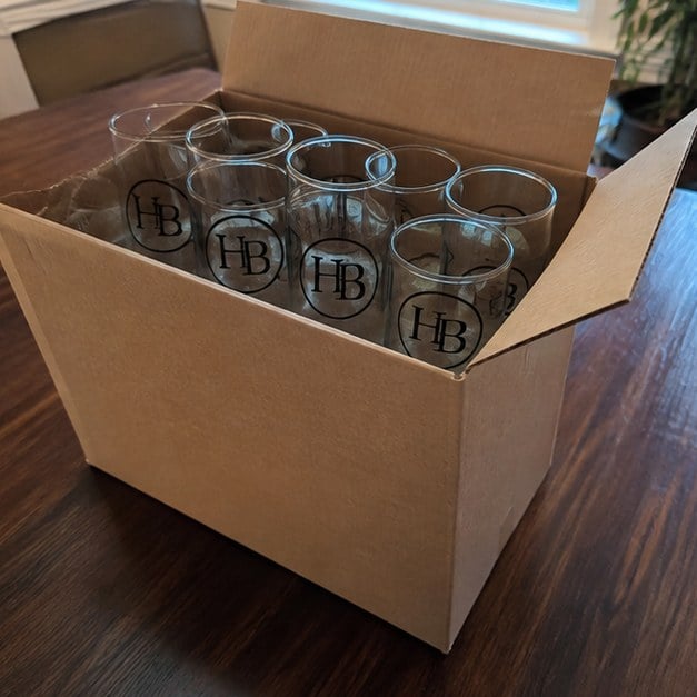 Personalized glassware — customer photo