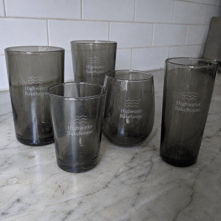 Promotional custom glassware with company logo